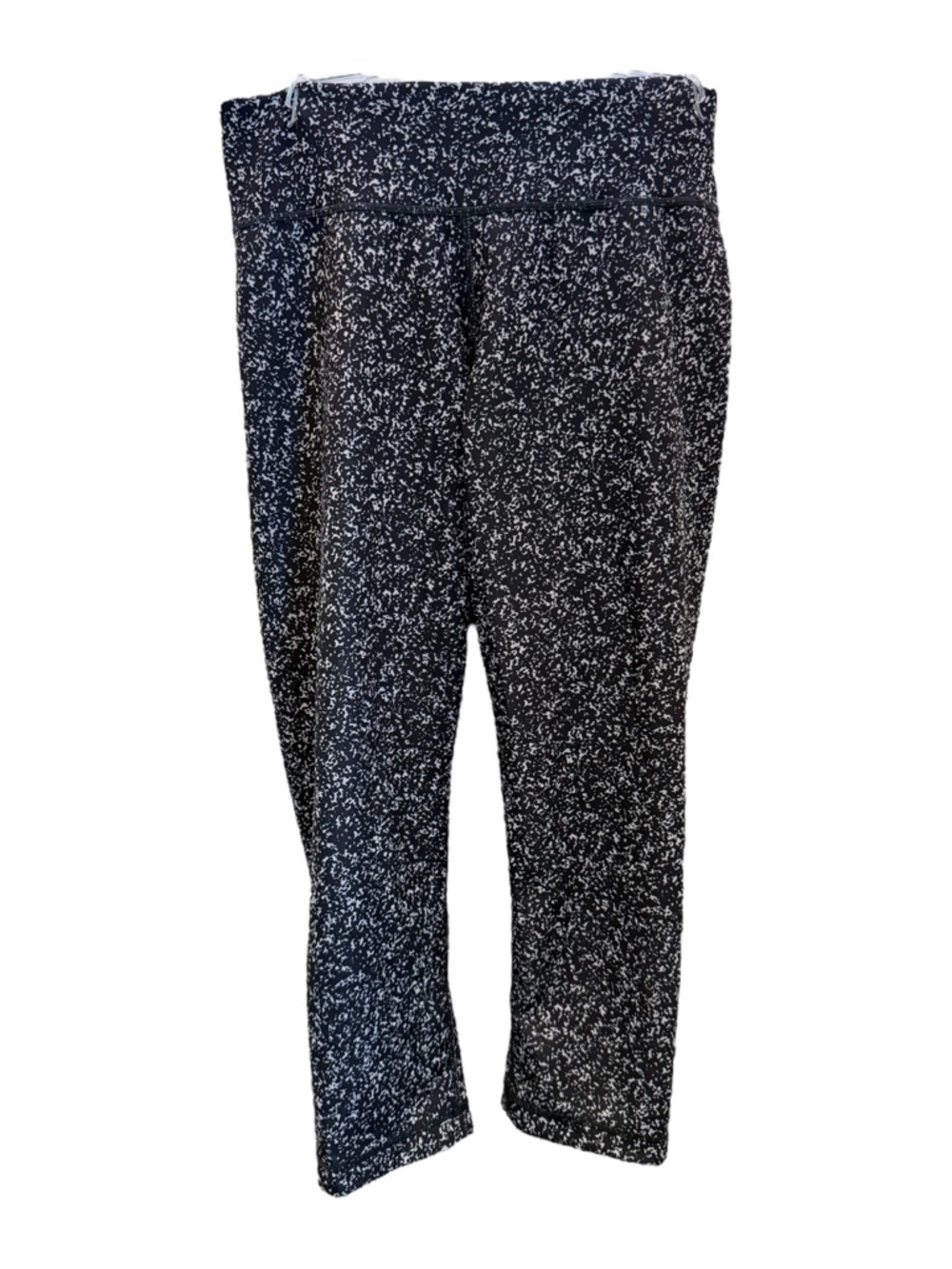 Adidas Climalite Cropped Length Leggings Speckled Black & White Size Small Logo